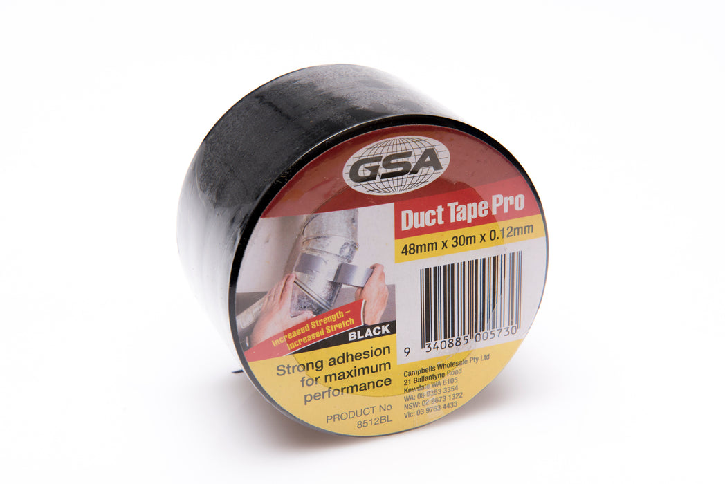 GSA Duct Tape Black 30M  X 48MM X 0.12MM