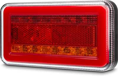 LED Rear Combination Lamp 10-30V Stop/Tail/Ind/Ref Glow Park 150x80mm Twin Pack