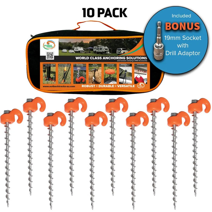 Ground Dogs 10 Pack with Bag & Socket