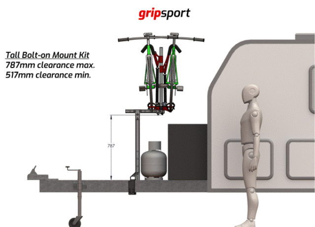 Gripsport Van Rack Bolt-On Mount Kit - Tall