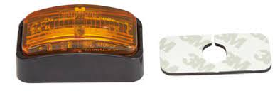 LED Clearance Light Amber 10-30V Amber Lens 50 x 25mm Fixed & Self-Adhesive Mounts