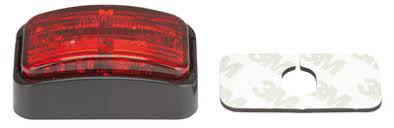 LED Clearance Light Red 10-30V Red Lens 50 x 25mm Fixed & Self-Adhesive Mounts