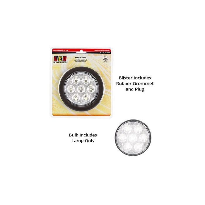 LED Autolamps 113 Series 12-24V Combo Lamp Round Reverse White With Plug/Grommet