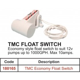 TMC Float Switch Suit 12V Pumps 1000 GPH Max 10A