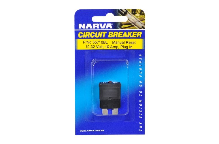 Narva 10A Red Manual Resetting Circuit Breaker