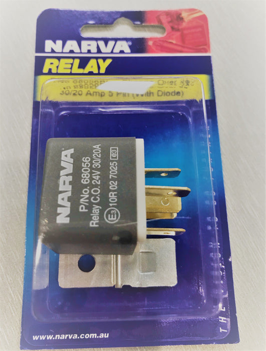 Narva 24V 30/20A  Change Over 5 Pin Relay With Diode