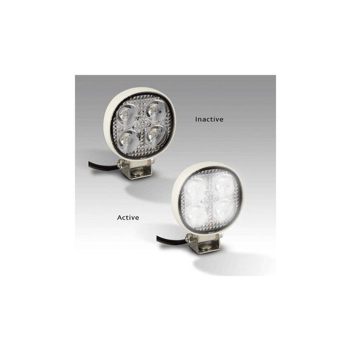 LED Autolamps 12-24V Round Flood/Reverse Lamp - White Base