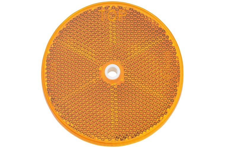 Narva Reflector Amber 80mm With Central Fixing Hole - Twin Pack