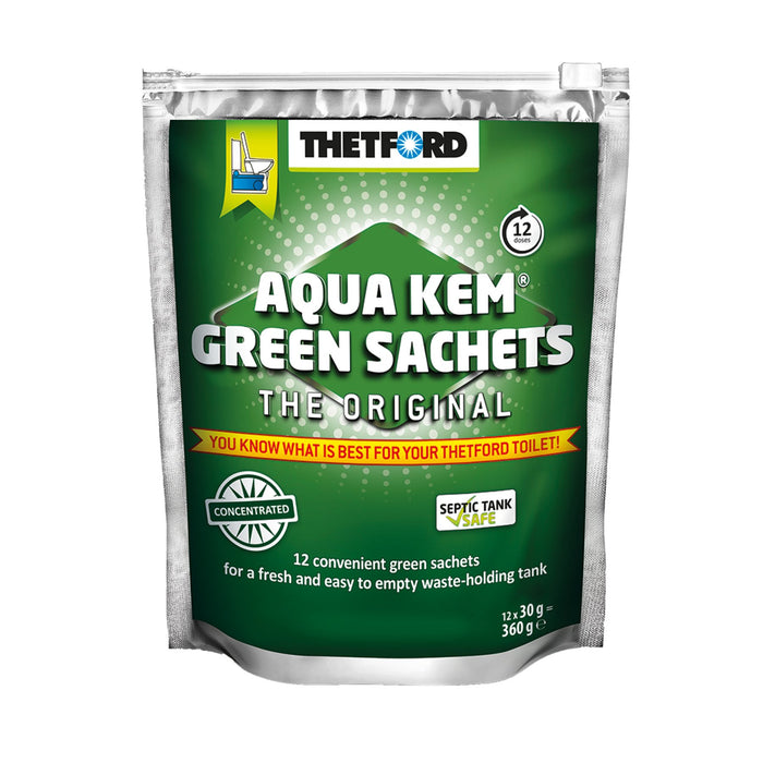 Thetford Aqua Kem Green Zip Bag 12 Sachets - T30530ZK