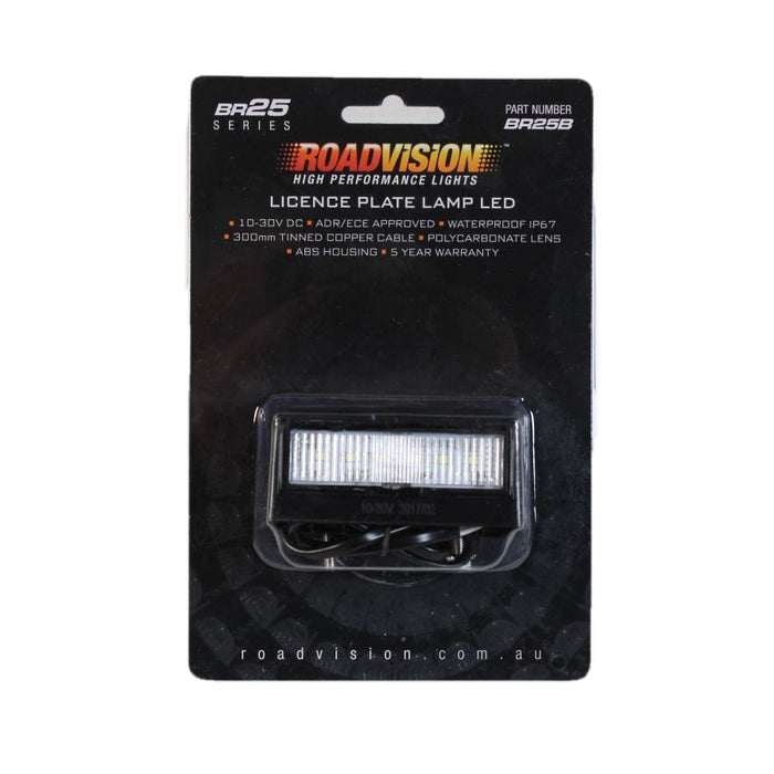Roadvision 10-30V LED Licence Plate Lamp - Black