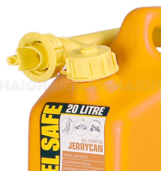 20L Plastic Diesel And Petrol Fuel Can Yellow