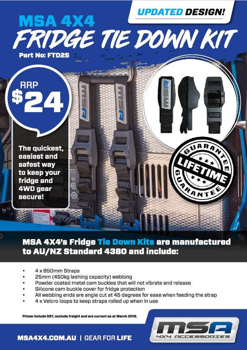 MSA Fridge Tie Down Kit - 4 Pack