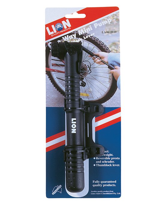 Lion Bicycle 2 Way Mini Pump With Holder