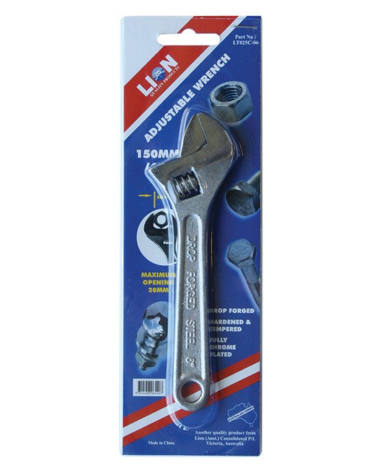 Lion Adjustable Wrench 150mm (6'')
