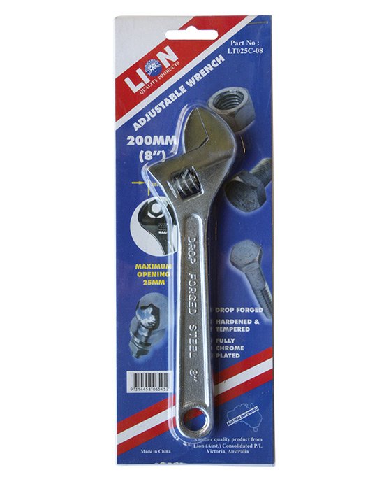 Lion Adjustable Wrench 200mm (8'')