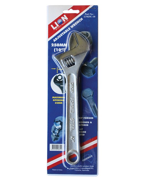Lion Adjustable Wrench 250mm (10'')