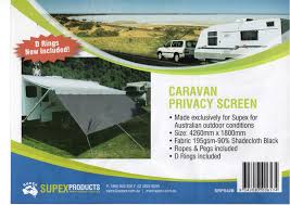 Supex Black Caravan Privacy Screen 13' 3700x1800mm