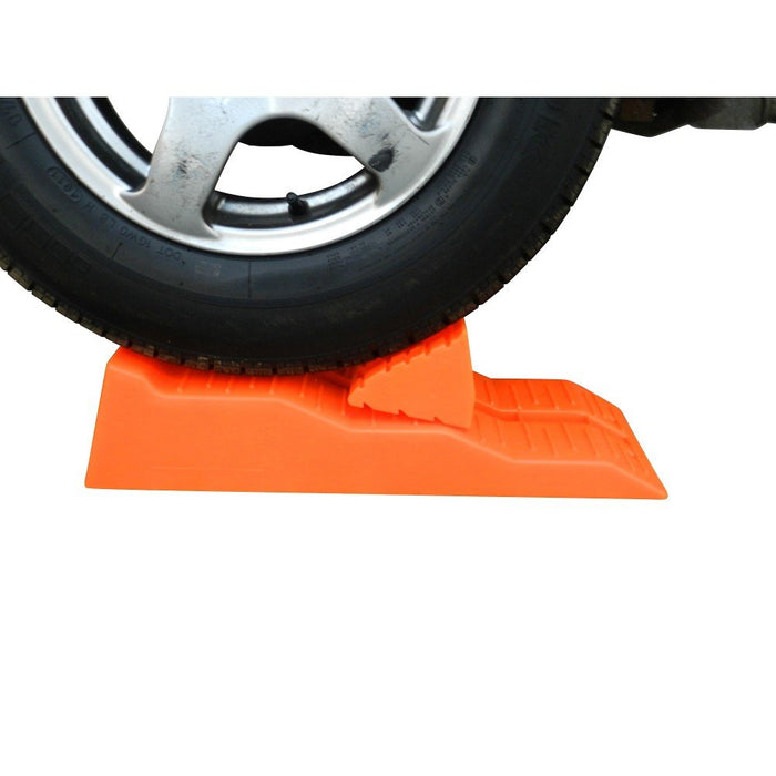 Supex Single Axle Heavy Duty Wheel Levelling Ramps With Chock & Bag