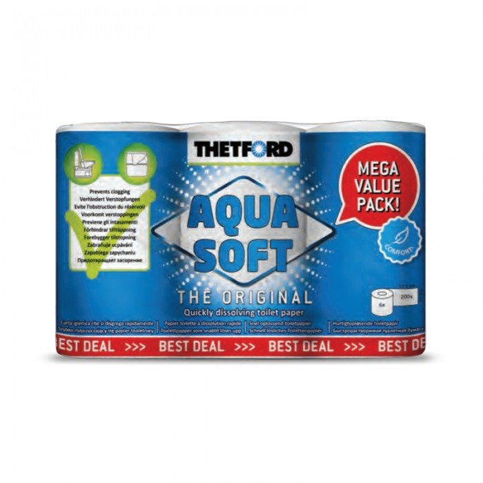 Thetford Aqua Soft Toilet Tissue 6Pk