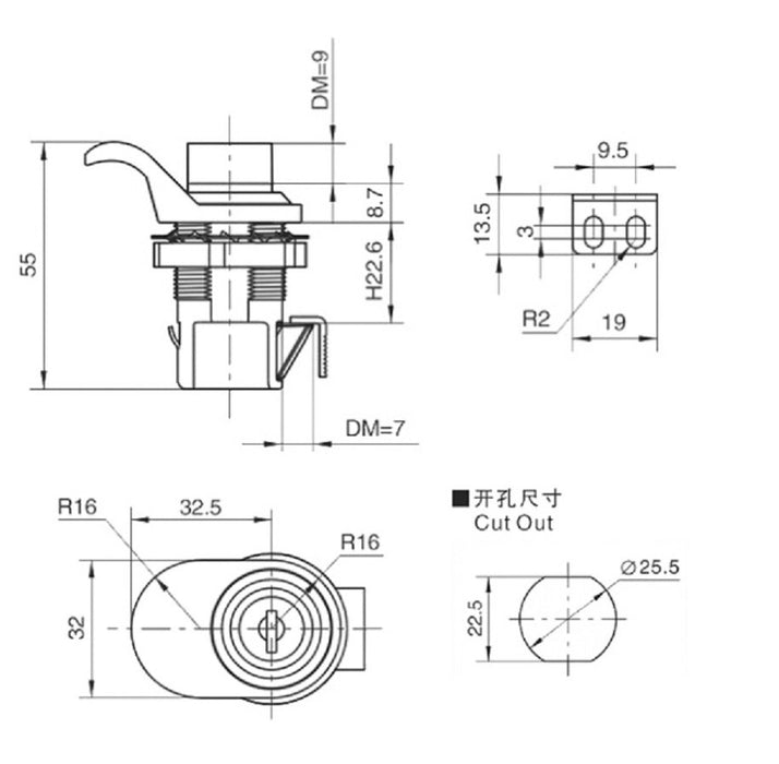 Push Cam Lock