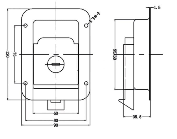 Handle Panel Lock Stainless With Lock