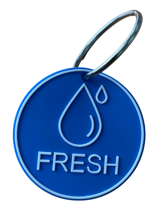 Fresh Water Bag Tag 60mm Dia With Clasp