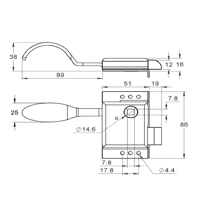 Plant On Slam Lock Zinc Plated Left Hand