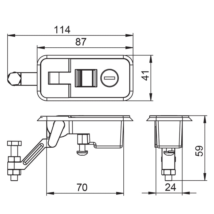 Small Omega Compression Latch Chrome