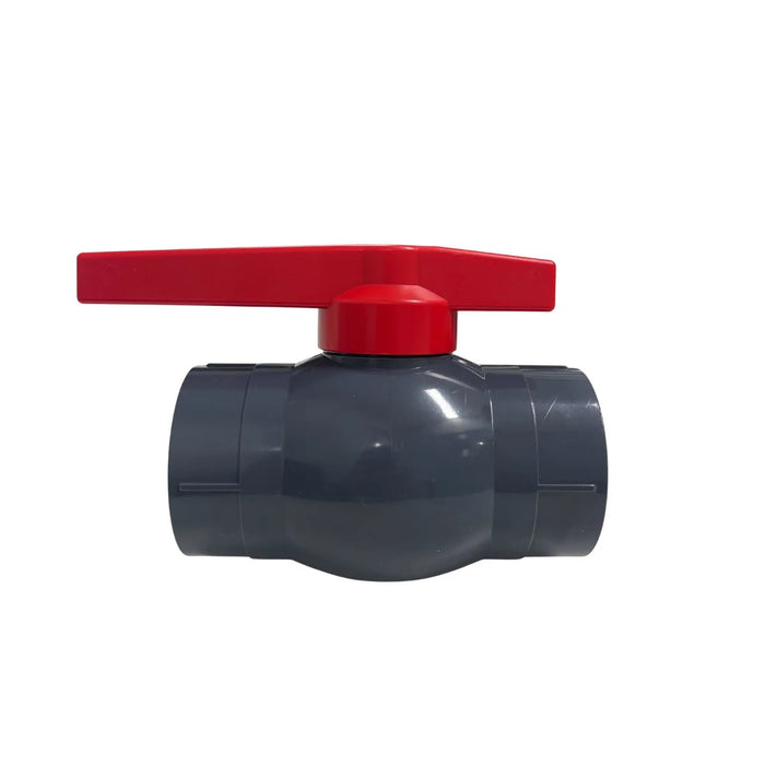 40mm PVC Ball Valve Grey 1 1/2" BSP - 40mm F/F Threaded Ends