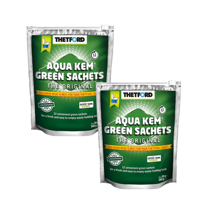 Thetford Aqua Kem Green Zip Bag 12 Sachets - 2 PACK BUY