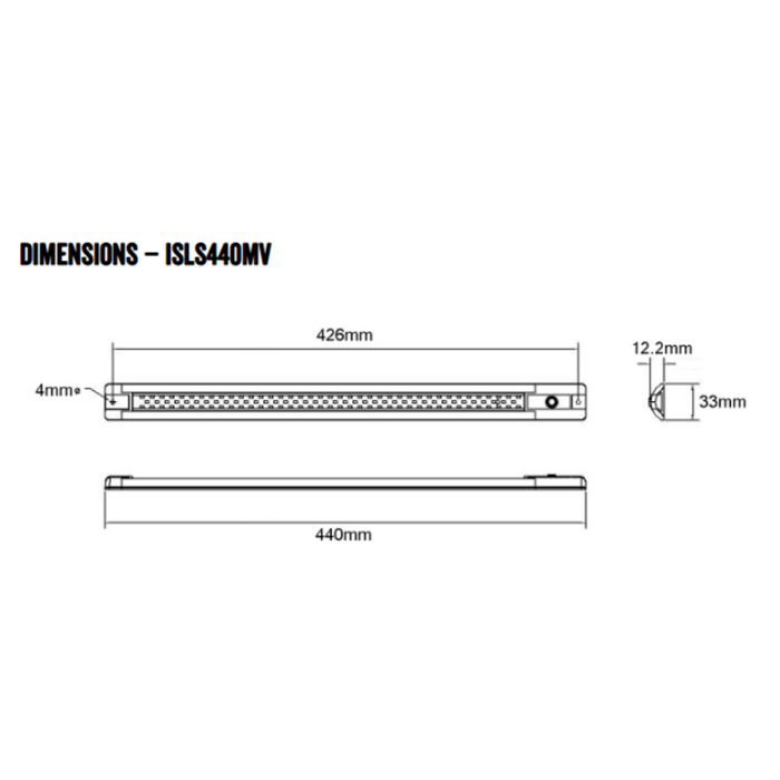 Roadvision LED Interior Strip Lamp Amber/White 440mm 10-30V 84 LED 7W 504lm with Switch IP67