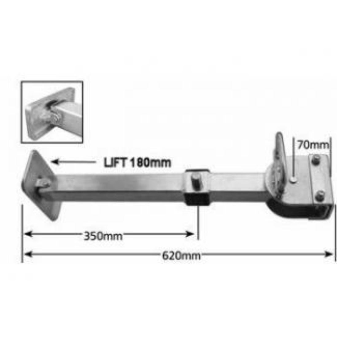 Manutec Quick Release Adjustable Leg Large 620mm - 800mm With Large Al