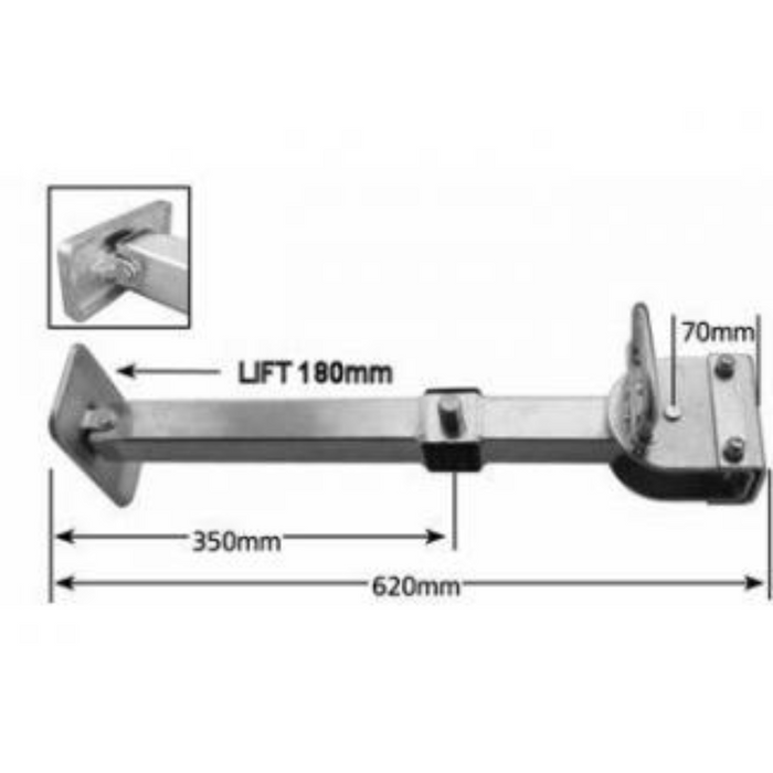 Manutec Quick Release Adjustable Leg Large 620mm - 800mm With Large Alum.Foot