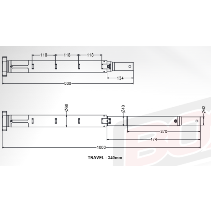 BOS 4 Lug 60mm Black Ops Gearbox & Base Plate Kit