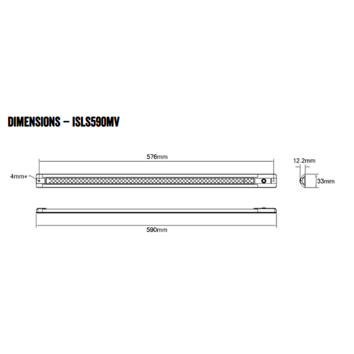 Roadvision LED Interior Strip Lamp Amber/White 590mm 10-30V 84 LED 9W 7201lm with Switch IP67