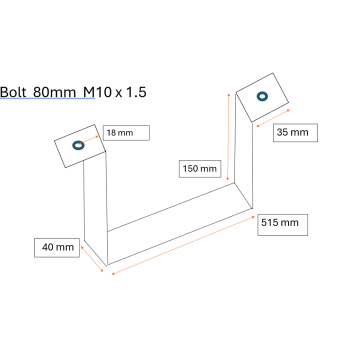 Water Tank Bracket Kit Pair t/s 62/95LT Tank