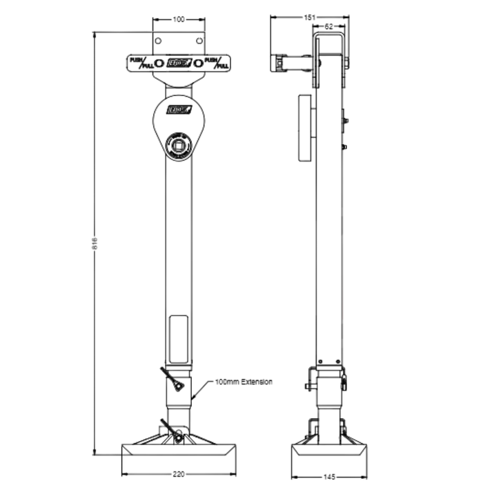 BOS Stabiliser Legs 700mm - Pair