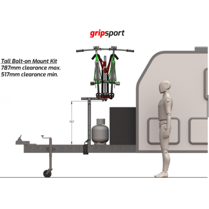 Gripsport Van Bicycle Rack - 4 Bike - Tilting + Tall Bolt-On Kit
