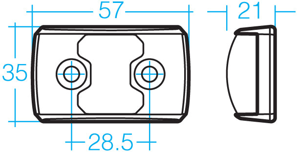 Narva Model 14 10-33V LED Rear End Outline Marker Lamp - Red