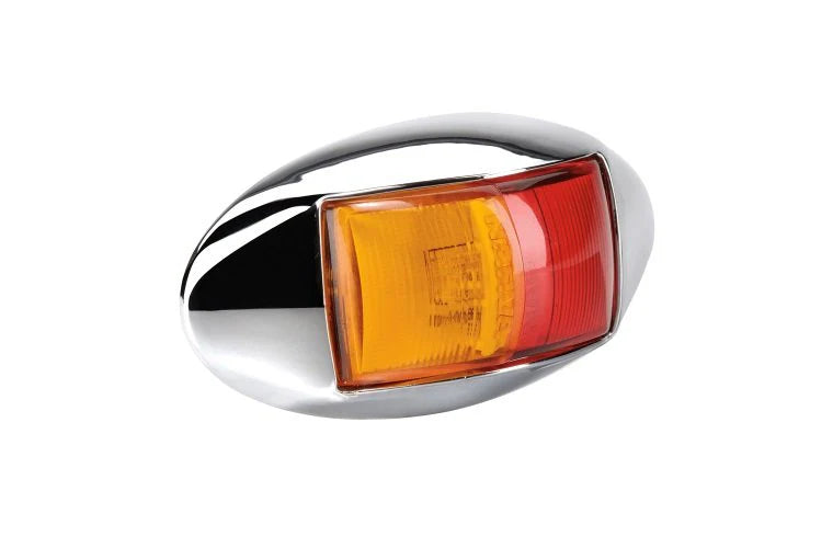 Narva Model 14 10-33V LED Side Marker Lamp - Red/Amber Chrome Housing
