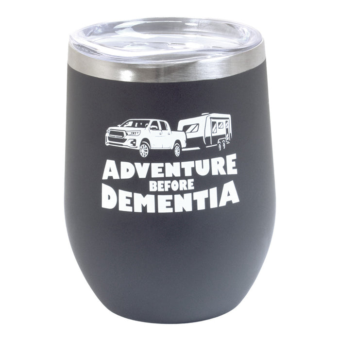 Insulated Keep Cup Black- Adventure Before Dementia