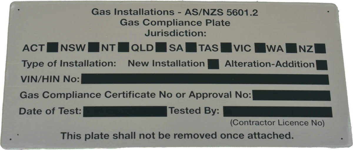 Gas Installation Plates