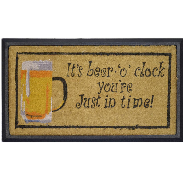 Beer O'Clock PVC Back Coir Door Mat