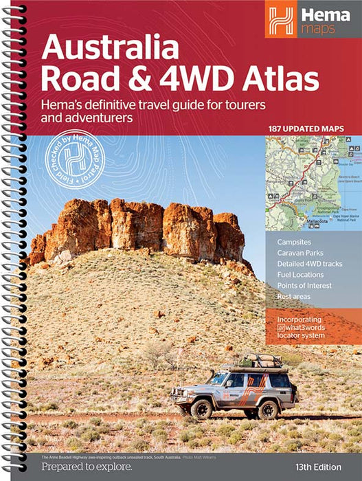 Hema Australia Road & 4WD Atlas 13th Edition (Spiral Bound)