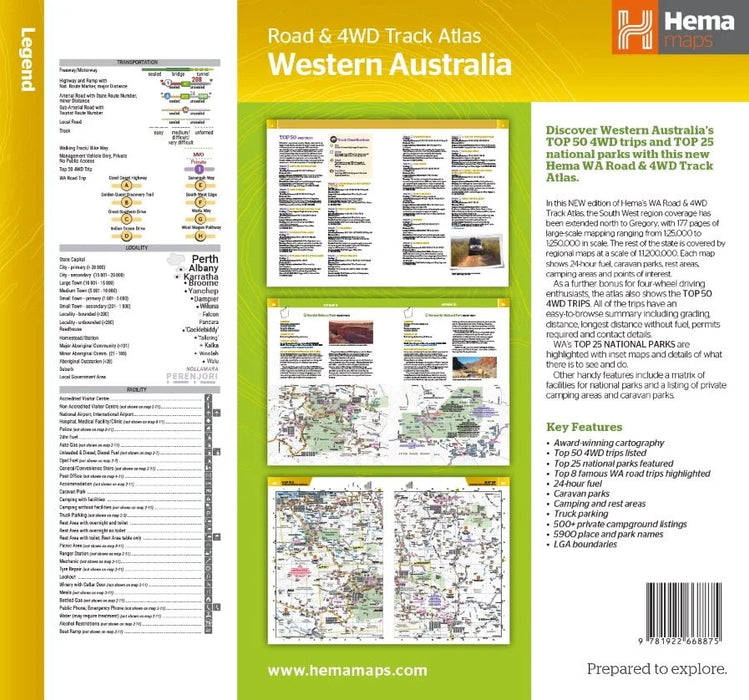 Hema Western Australia Road & 4WD Track Atlas 4th Edition