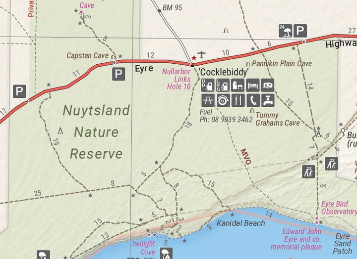 Hema Nullarbor Plain - Western Map - Kalgoorlie to Border Village 1st Edition