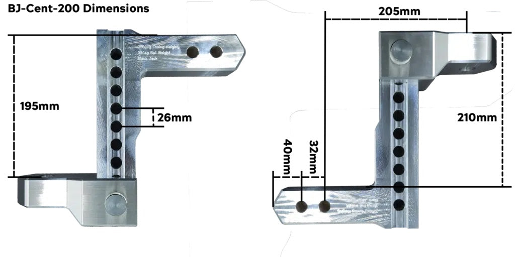 Centurion Hitches 200mm with 50mm Ball and Locking Pins