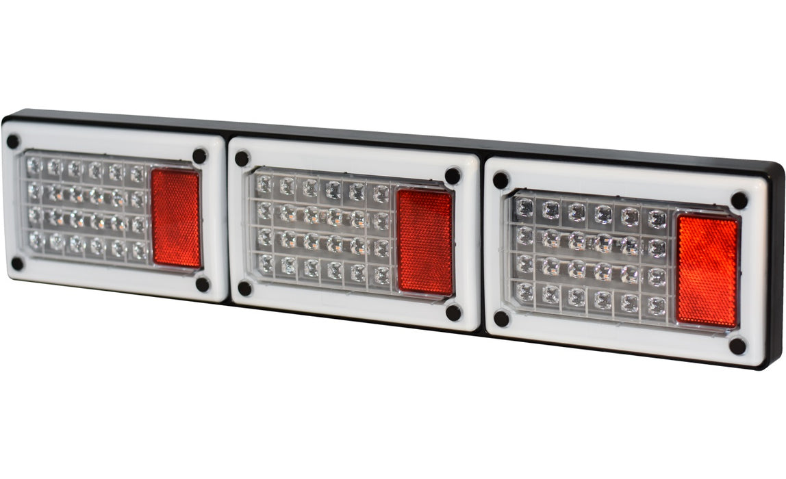 510 Series Triple Jumbo Stop / Tail / DI / Revserse 9-33V White & Clear Lens