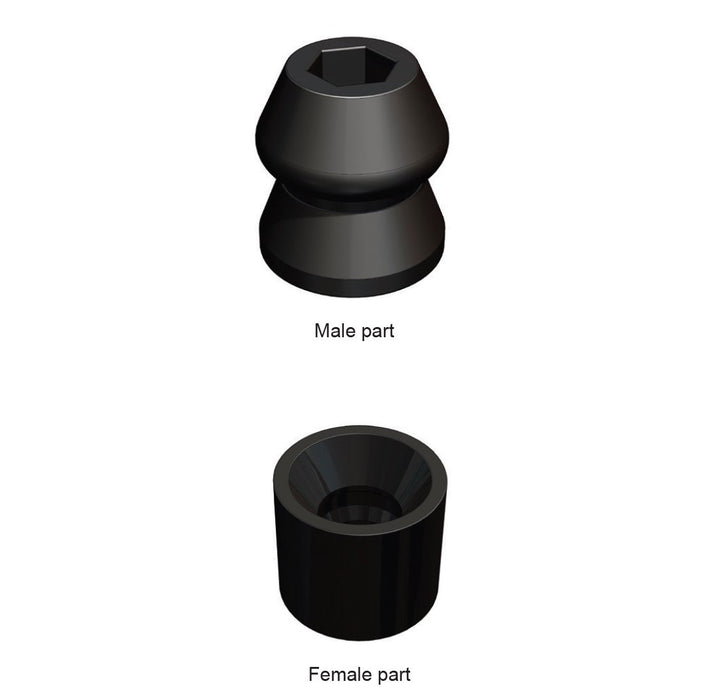 Rubber Door Holder Female Only Hard - Black