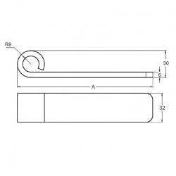 Weld On Strap Hinge 150mm Zinc Plated